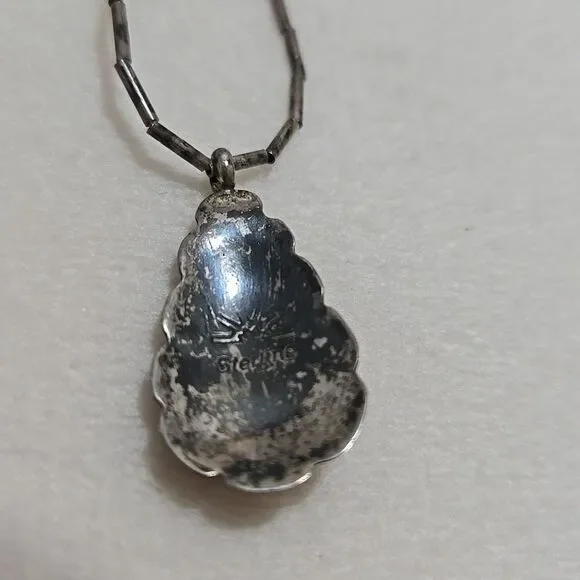 Navajo Turquoise Sterling Silver Necklace - Picture 3 of 6